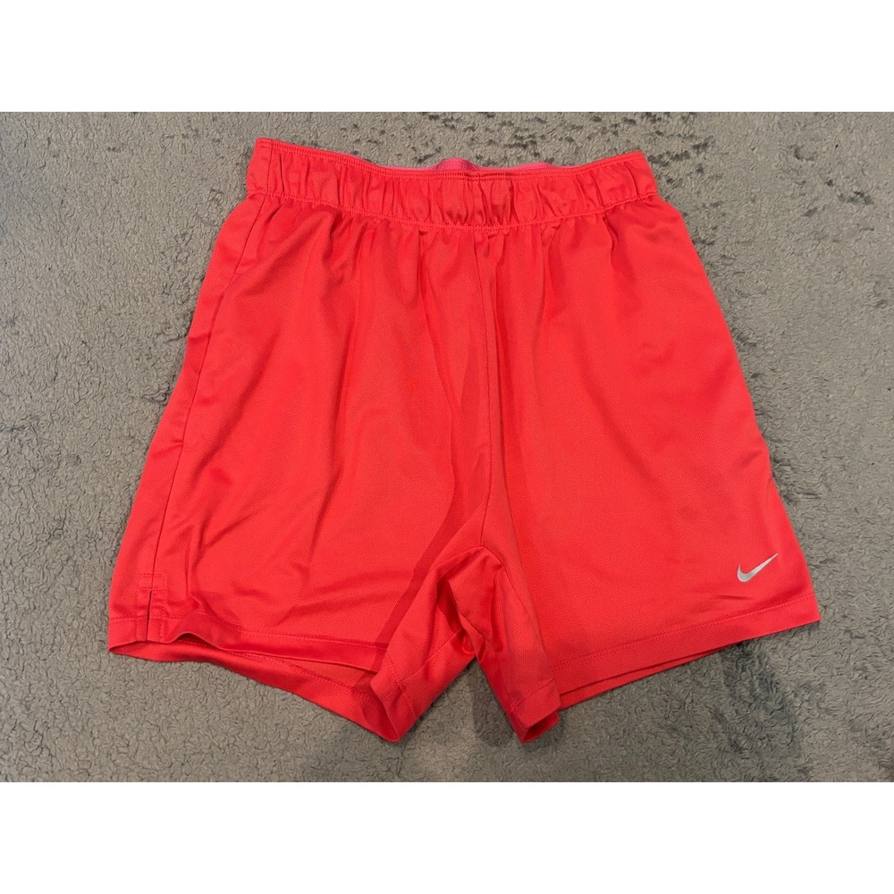 Nike Dri-FIT Athletic Shorts Red Orange Mesh Training Gym Running Womens Small